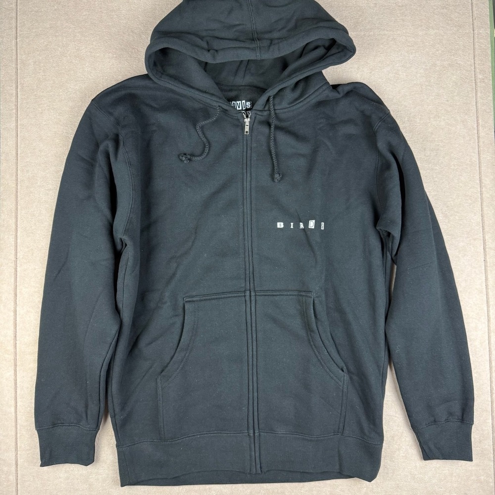 Travis Scott Hoodie Mens M Black Birds Eagle Graphic Zip Up Concert Tour